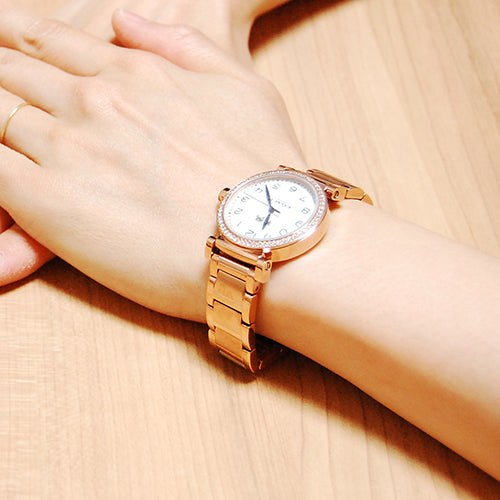 Coach Madison White Dial Rose Gold Steel Strap Watch for Women - 14502398 Buy Now By Coach