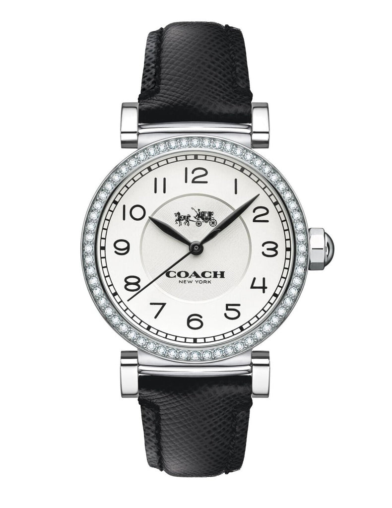 Coach Madison White Dial Black Leather Strap Watch for Women - 14502399 Buy Now By Coach