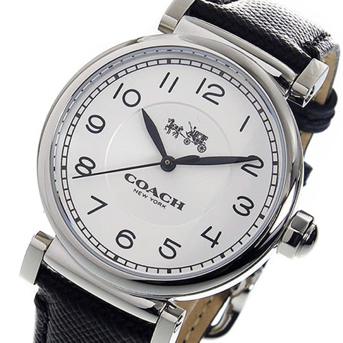 Coach Madison White Dial Black Leather Strap Watch for Women - 14502406 Buy Now By Coach