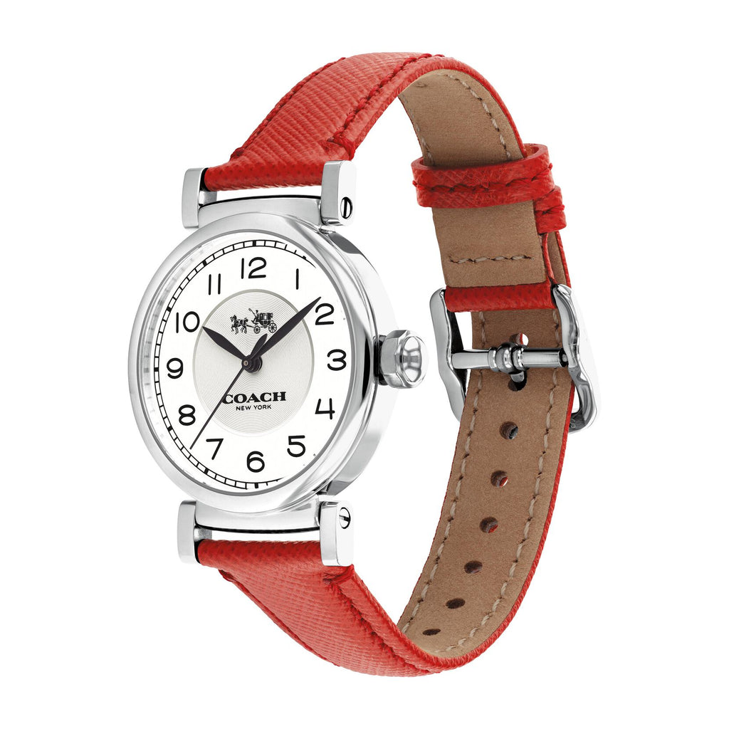 Coach Madison White Dial Red Leather Strap Watch for Women - 14502407 Buy Now By Coach
