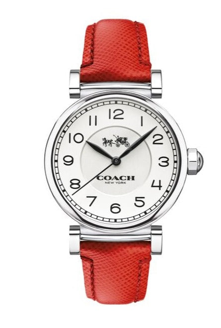 Coach Madison White Dial Red Leather Strap Watch for Women - 14502407 Buy Now By Coach