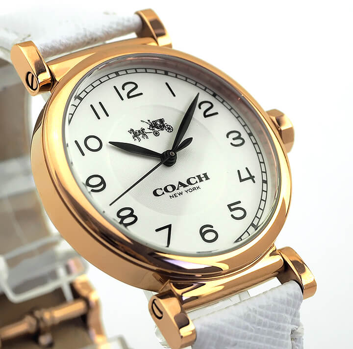 Coach Madison White Dial White Leather Strap Watch for Women - 14502401 Buy Now By Coach