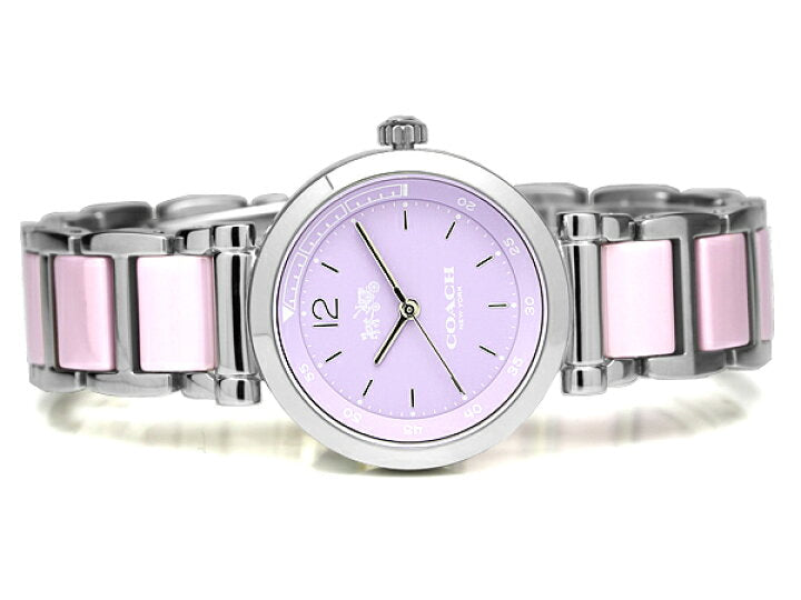 Coach Tristent Purple Dial Two Tone Steel Strap Watch for Women - 14502461 Buy Now By Coach