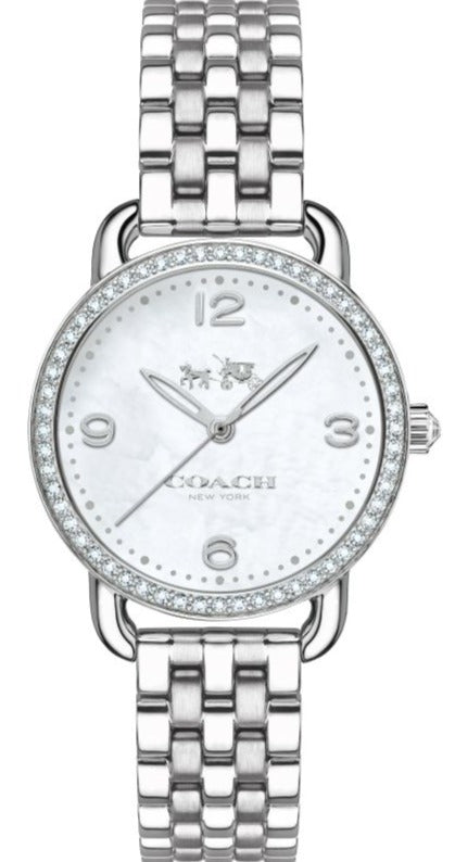 Coach Delancey Mother of Pearl Dial Silver Steel Strap Watch for Women - 14502477 Buy Now By Coach