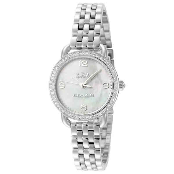 Coach Delancey Mother of Pearl Dial Silver Steel Strap Watch for Women - 14502477 Buy Now By Coach