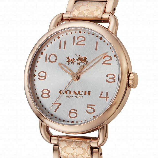 Coach Delancey White Dial Rose Gold Steel Strap Watch for Women - 14502497 Buy Now By Coach