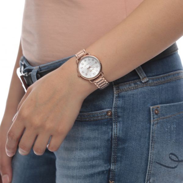 Coach Delancey White Dial Rose Gold Steel Strap Watch for Women - 14502497 Buy Now By Coach