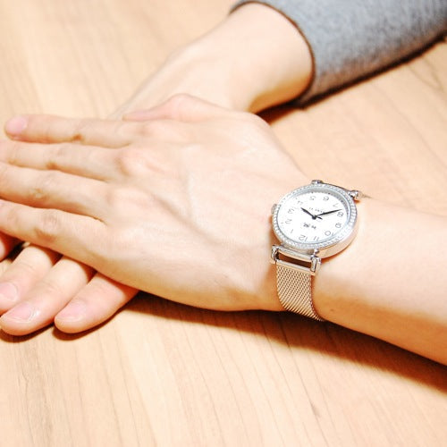 Coach Madison White Dial Silver Mesh Bracelet Watch for Women - 14502651 Buy Now By Coach