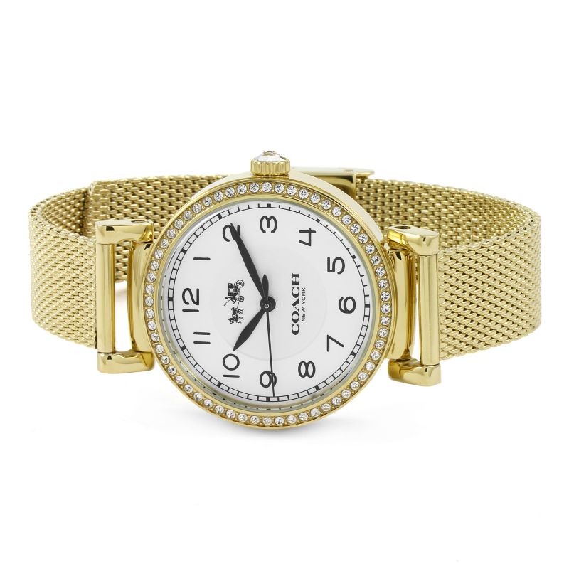 Coach Madison White Dial Gold Mesh Bracelet Watch for Women - 14502652 Buy Now By Coach