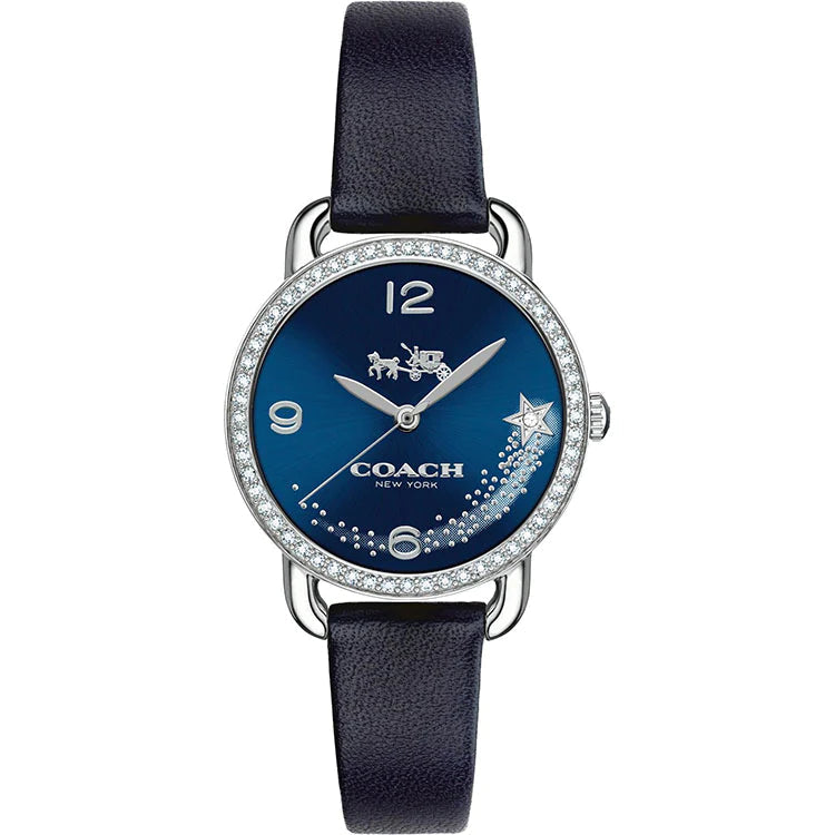 Coach Delancey Navy Blue Dial Blue Leather Strap Watch for Women - 14502668 Buy Now By Coach