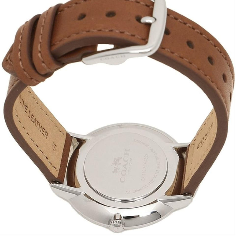 Coach Slim Easton White Dial Brown Leather Strap Watch for Women - 14502682 Buy Now By Coach