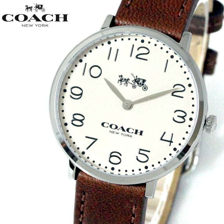 Coach Slim Easton White Dial Brown Leather Strap Watch for Women - 14502682 Buy Now By Coach