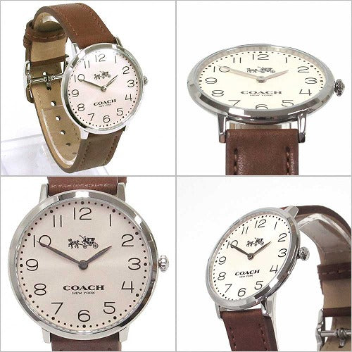 Coach Slim Easton White Dial Brown Leather Strap Watch for Women - 14502682 Buy Now By Coach