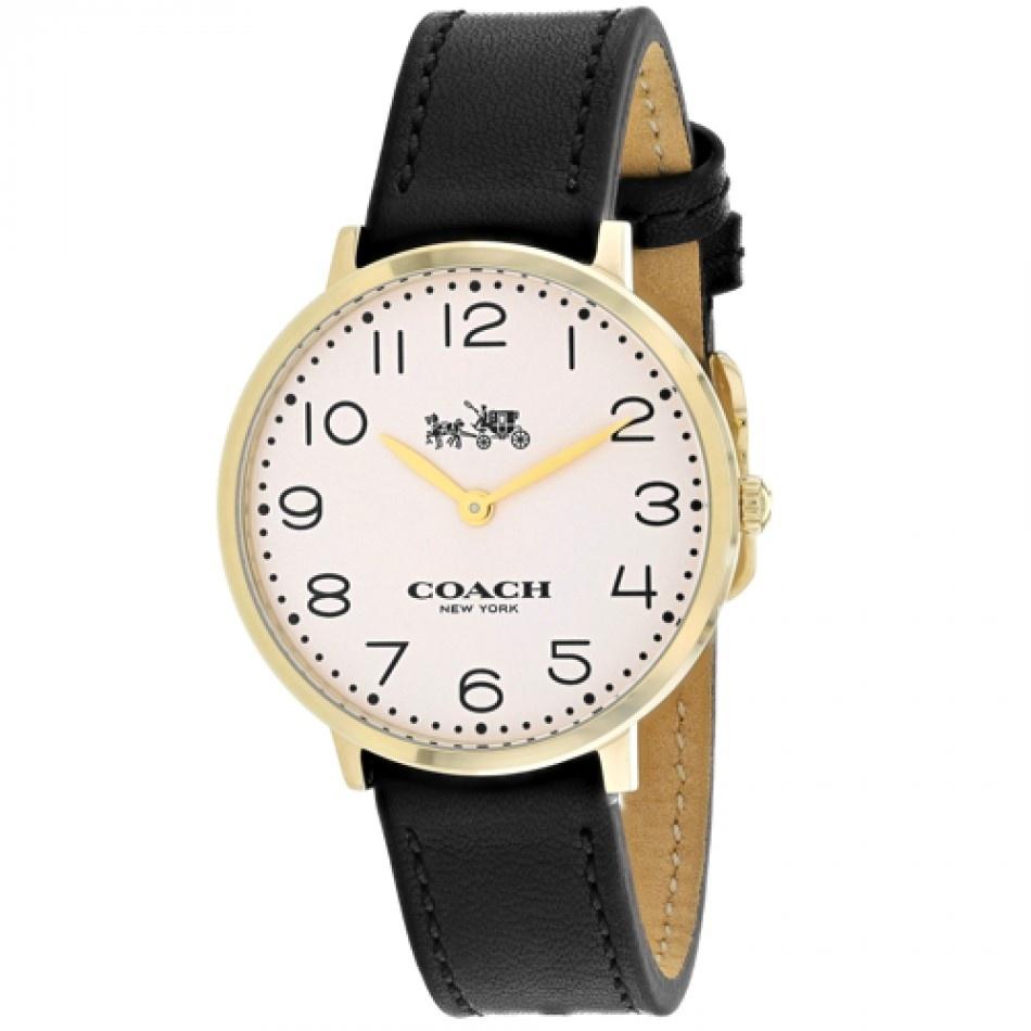 Coach Slim Easton White Dial Black Leather Strap Watch for Women - 14502683 Buy Now By Coach