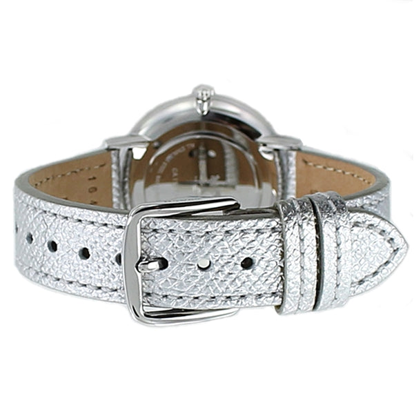 Coach Slim Easton Silver Dial Silver Leather Strap Watch for Women - 14502685 Buy Now By Coach