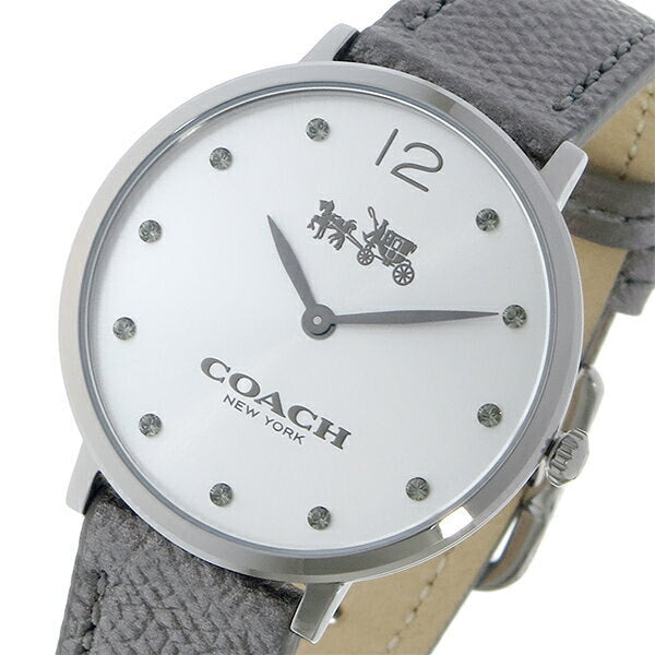 Coach Slim Easton Silver Dial Grey Leather Strap Watch for Women - 14502686 Buy Now By Coach