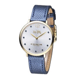 Coach Slim Easton Silver Dial Blue Leather Strap Watch for Women - 14502687 Buy Now By Coach