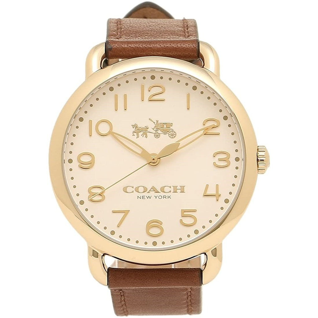 Coach Delancey White Dial Brown Leather Strap Watch for Women - 14502715 Buy Now By Coach