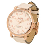 Coach Delancey White Dial White Leather Strap Watch for Women - 14502716 Buy Now By Coach