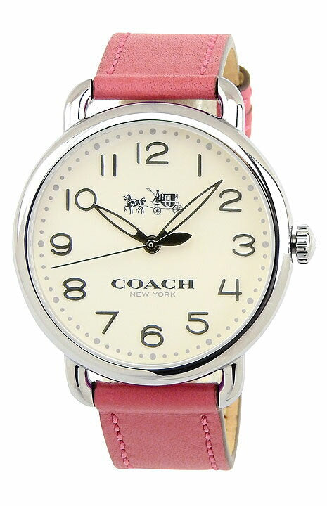 Coach Delancey White Dial Pink Leather Strap Watch for Women - 14502717 Buy Now By Coach