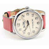 Coach Delancey White Dial Pink Leather Strap Watch for Women - 14502717 Buy Now By Coach