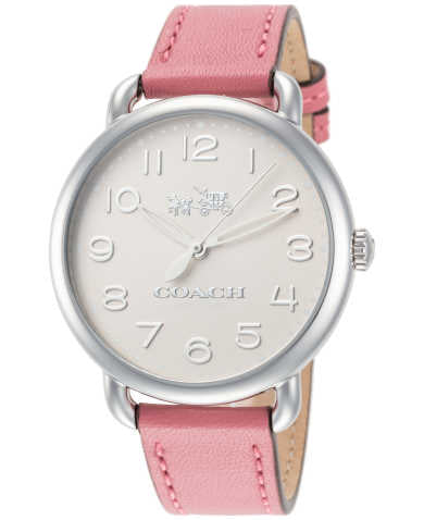 Coach Delancey White Dial Pink Leather Strap Watch for Women - 14502717 Buy Now By Coach