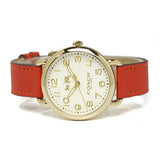 Coach Delancey Ivory Dial Orange Leather Strap Watch for Women - 14502719 Buy Now By Coach