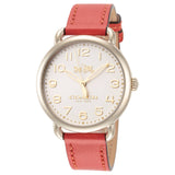 Coach Delancey Ivory Dial Orange Leather Strap Watch for Women - 14502719 Buy Now By Coach