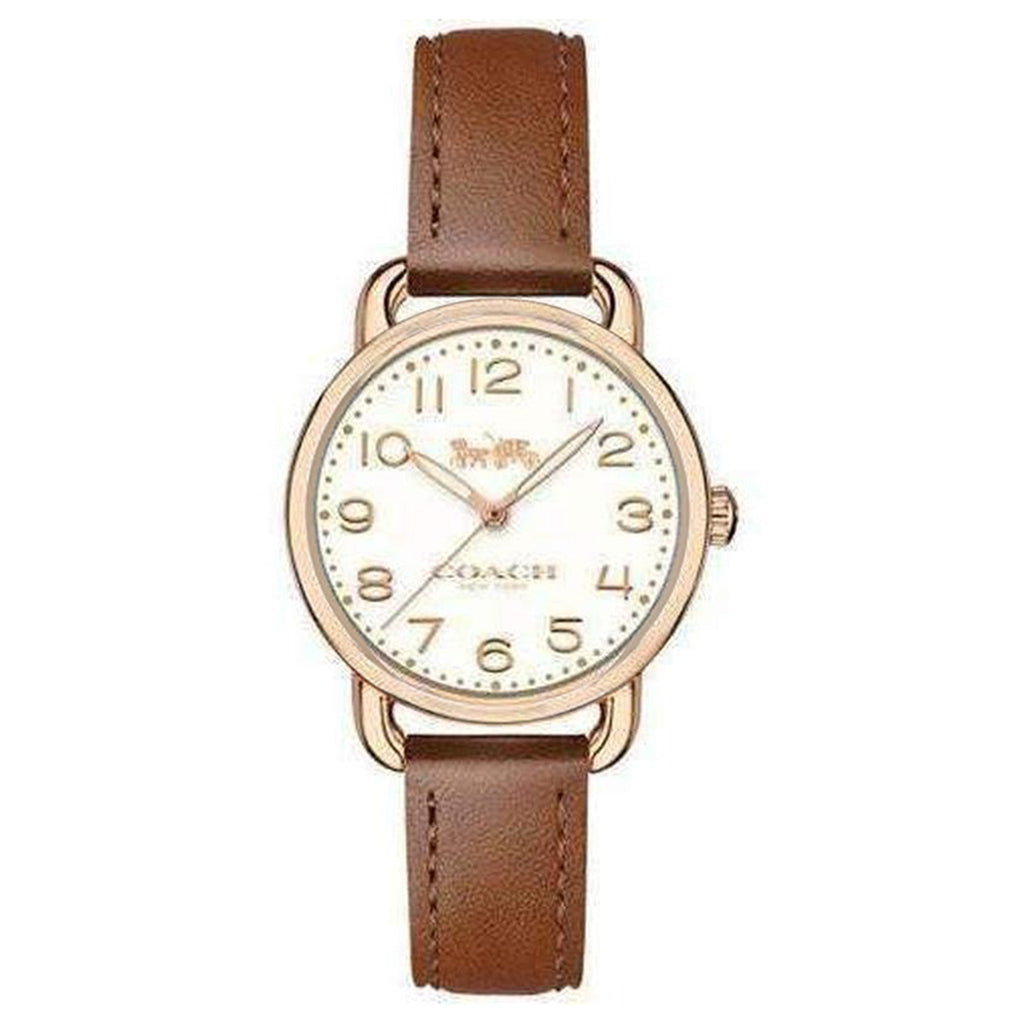 Coach Delancey Cream Dial Brown Leather Strap Watch For Women - 14502751 Buy Now By Coach