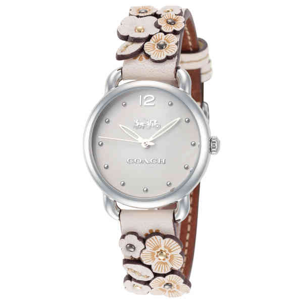 Coach Delancey White Dial Floral White Leather Strap Watch for Women - 14502760 Buy Now By Coach
