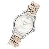 Coach Delancey White Dial Floral White Leather Strap Watch for Women - 14502760 Buy Now By Coach