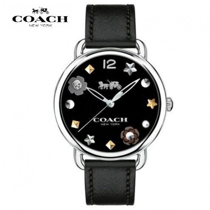 Coach Delancey Black Dial Black Leather Strap Watch for Women - 14502780 Buy Now By Coach