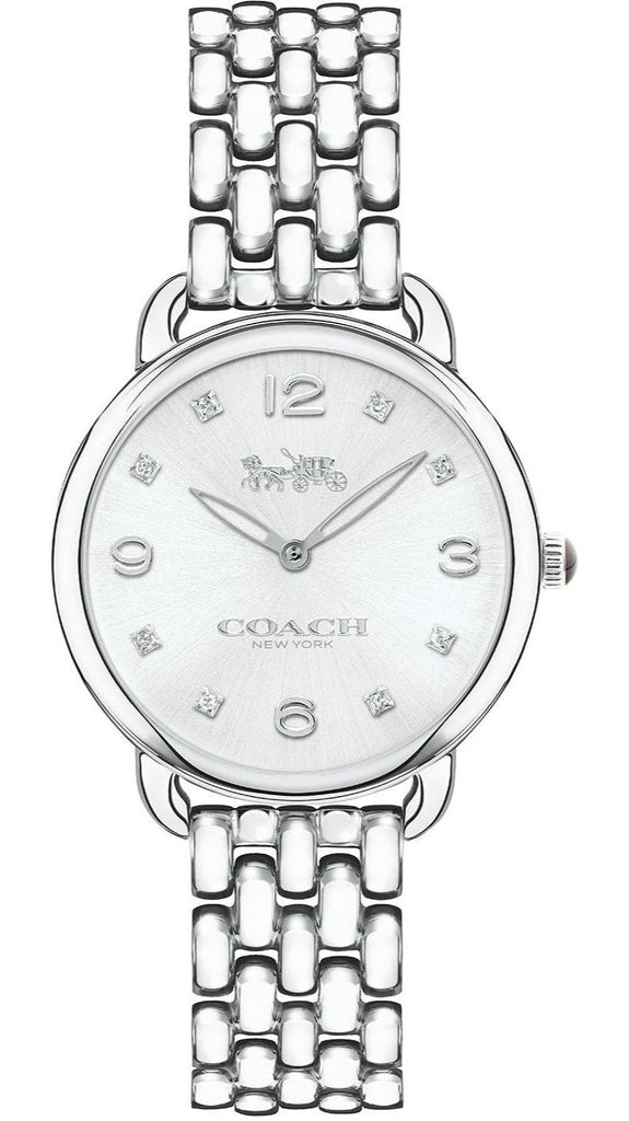 Coach Delancey Slim Silver Dial Silver Steel Strap Watch for Women - 14502781 Buy Now By Coach