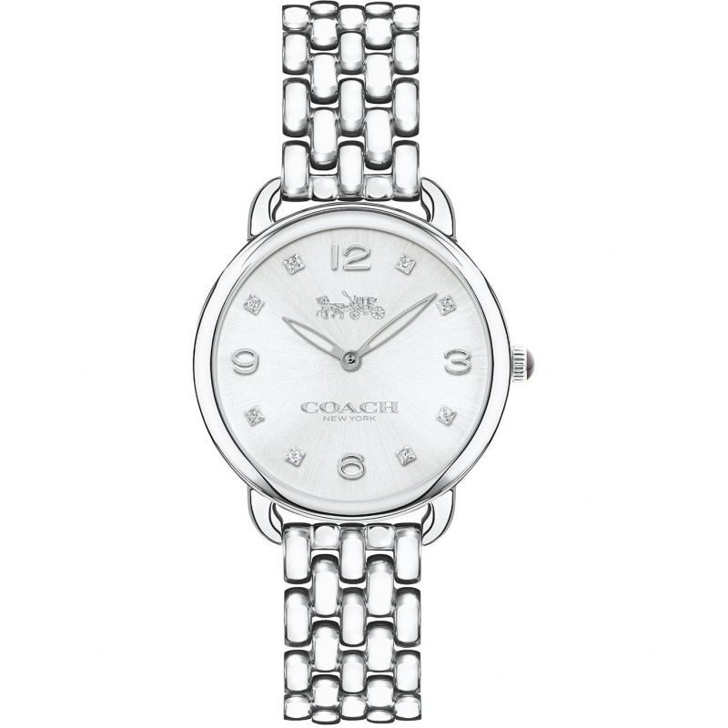 Coach Delancey Slim Silver Dial Silver Steel Strap Watch for Women - 14502781 Buy Now By Coach