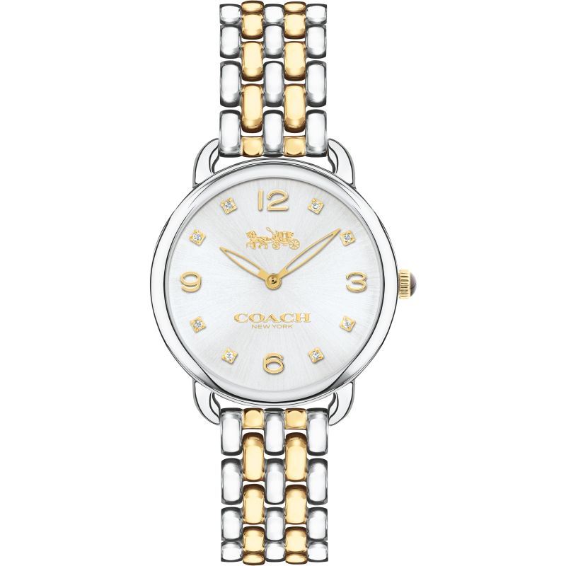 Coach Delancey Slim White Dial Two Tone Steel Strap Watch for Women - 14502784 Buy Now By Coach