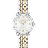 Coach Delancey Slim White Dial Two Tone Steel Strap Watch for Women - 14502784 Buy Now By Coach