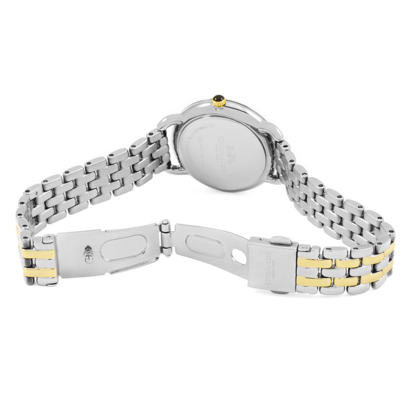 Coach Delancey Slim White Dial Two Tone Steel Strap Watch for Women - 14502784 Buy Now By Coach