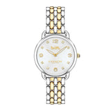 Coach Delancey Slim White Dial Two Tone Steel Strap Watch for Women - 14502784 Buy Now By Coach