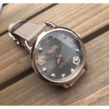 Coach Delancey Grey Dial Grey Leather Strap Watch For Women - 14502797 Buy Now By Coach