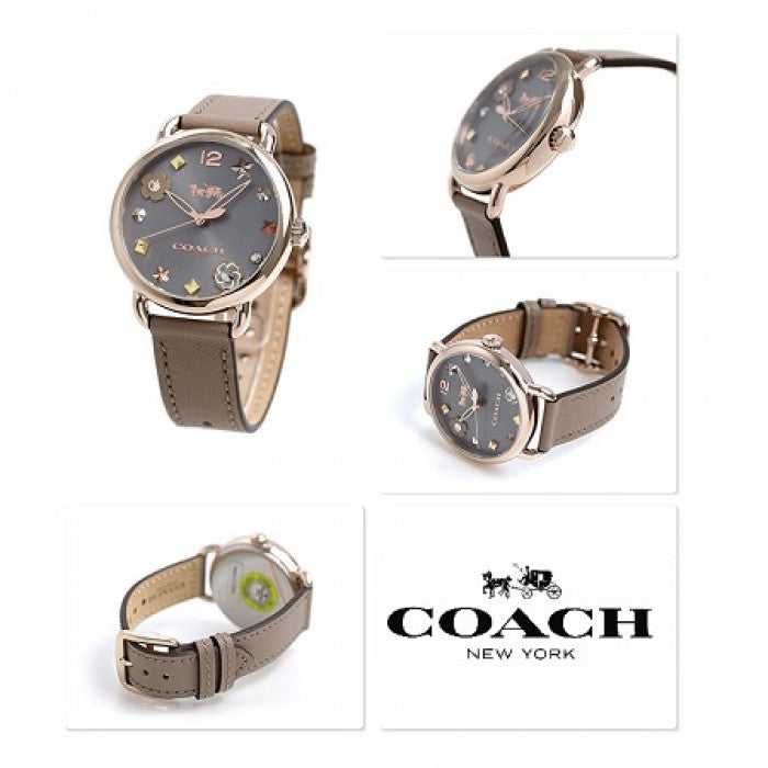Coach Delancey Grey Dial Brown Leather Strap Watch for Women - 14502797 Buy Now By Coach