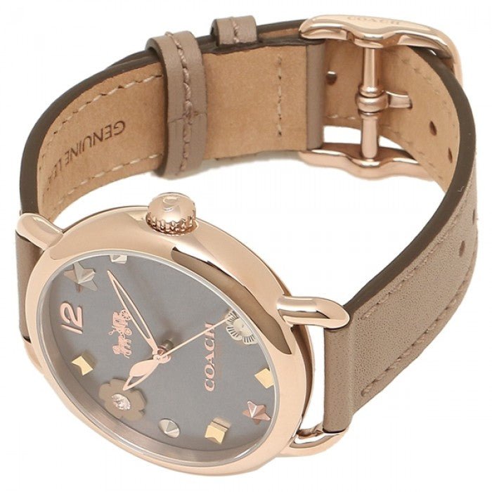 Coach Delancey Grey Dial Grey Leather Strap Watch For Women - 14502797 Buy Now By Coach