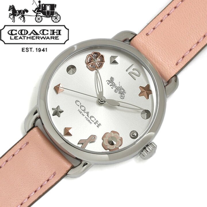 Coach Tatum White Dial Pink Leather Strap Watch For Women - 14502799 Buy Now By Coach