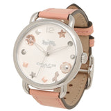 Coach Delancey White Dial Pink Leather Strap Watch for Women - 14502799 Buy Now By Coach