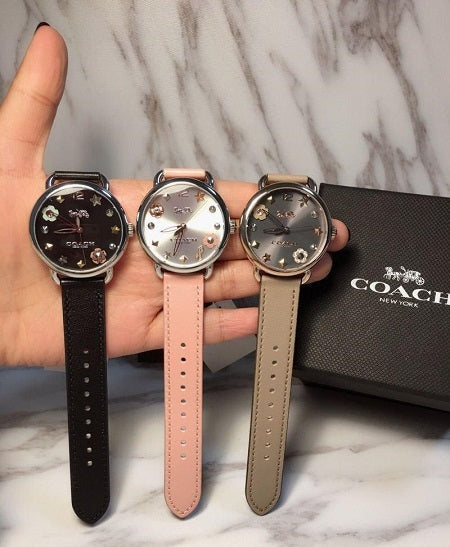 Coach Delancey Grey Dial Brown Leather Strap Watch for Women - 14502797 Buy Now By Coach