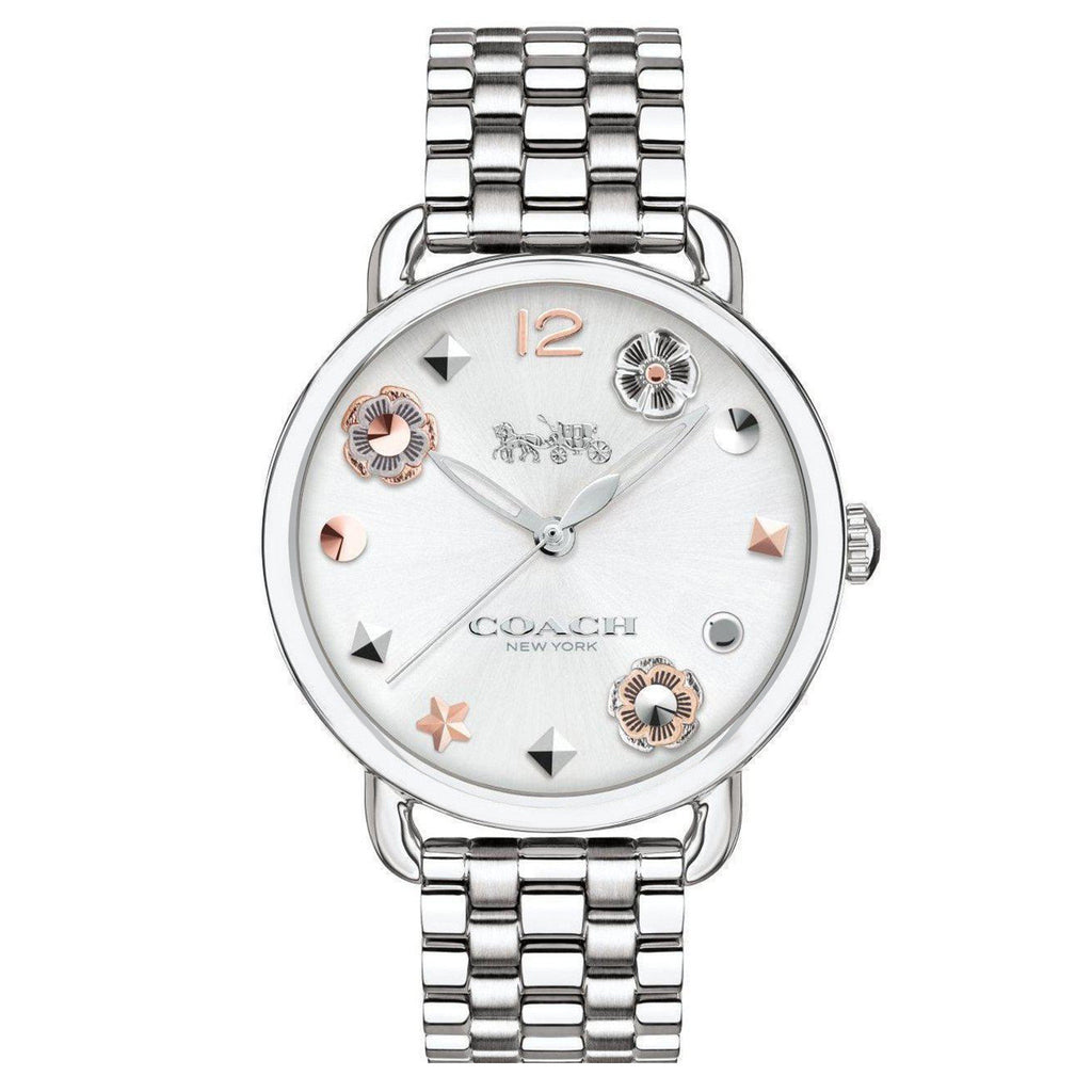 Coach Delancey White Dial Silver Steel Strap Watch for Women - 14502810 Buy Now By Coach