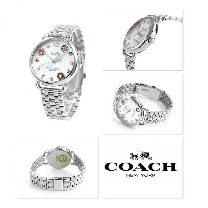 Coach Delancey White Dial Silver Steel Strap Watch for Women - 14502810 Buy Now By Coach