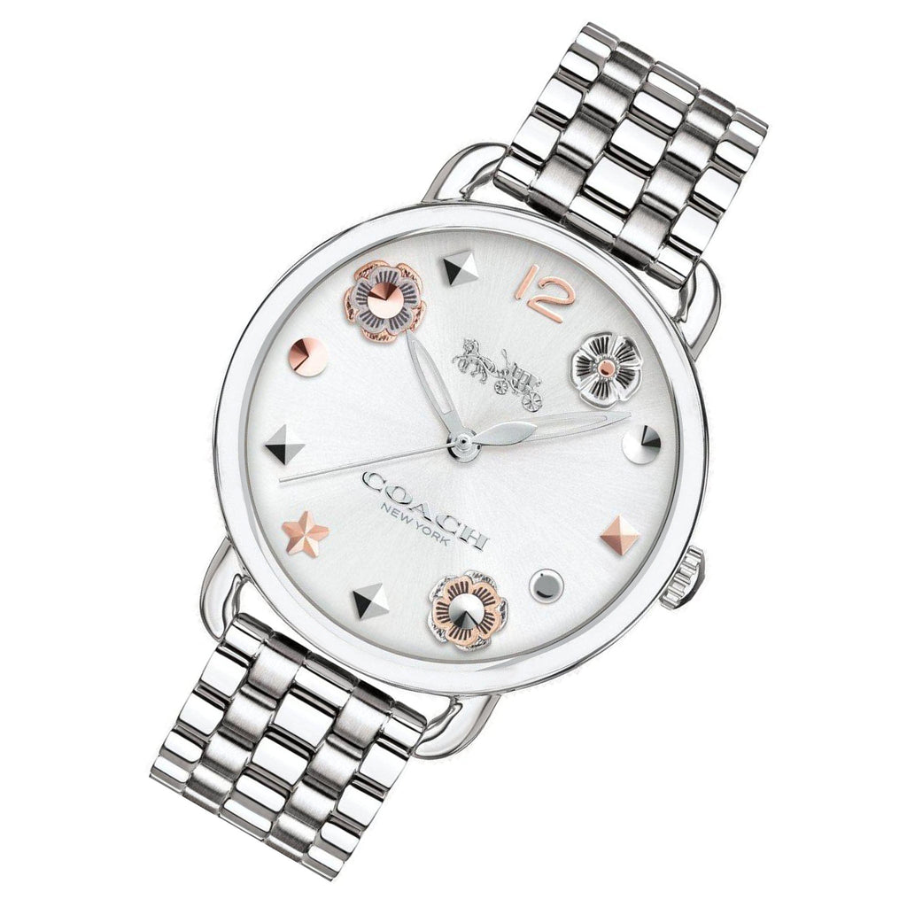 Coach Delancey White Dial Silver Steel Strap Watch for Women - 14502810 Buy Now By Coach