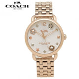 Coach Delancey White Dial Rose Gold Steel Strap Watch for Women - 14502811 Buy Now By Coach