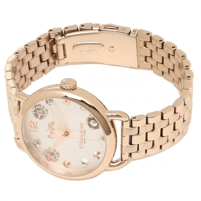 Coach Delancey White Dial Rose Gold Steel Strap Watch for Women - 14502811 Buy Now By Coach