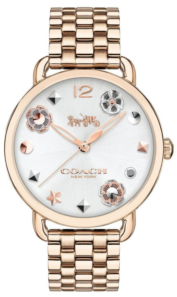 Coach Delancey White Dial Rose Gold Tone Stainless Steel Watch For Women - 14502811 Buy Now By Coach